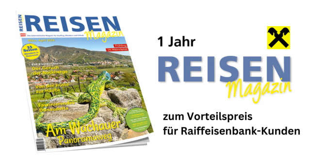 Vorteilsabo REISEN-Magazin für Raiffeisenbank-Kunden