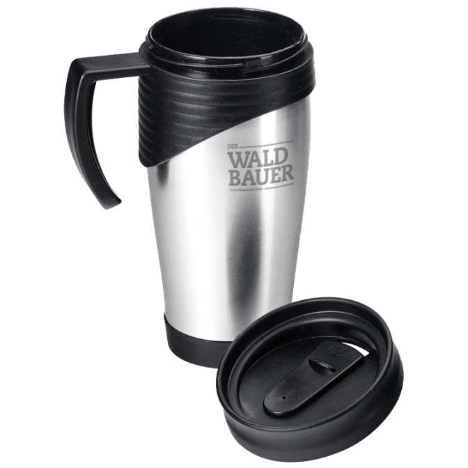 Isolierbecher mit "Der Waldbauer" Gravur
