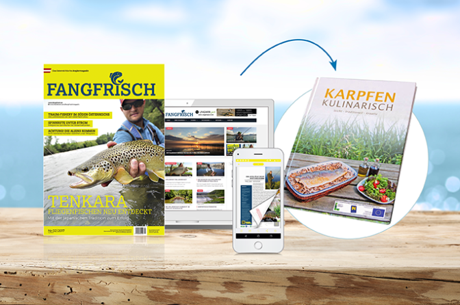 1 Jahres Abo Kombi + Kochbuch "Karpfen Kulinarisch"